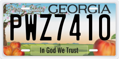 GA license plate PWZ7410