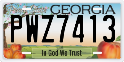 GA license plate PWZ7413
