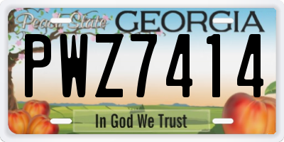 GA license plate PWZ7414