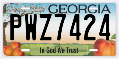 GA license plate PWZ7424