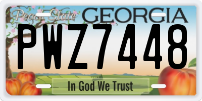 GA license plate PWZ7448