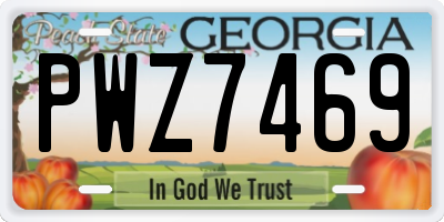 GA license plate PWZ7469