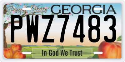 GA license plate PWZ7483