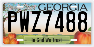GA license plate PWZ7488