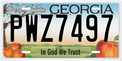 GA license plate PWZ7497