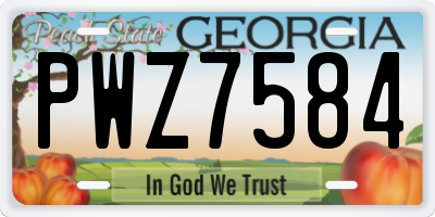GA license plate PWZ7584