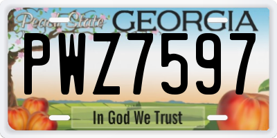 GA license plate PWZ7597
