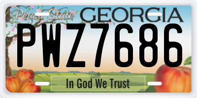 GA license plate PWZ7686