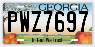 GA license plate PWZ7697