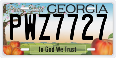 GA license plate PWZ7727