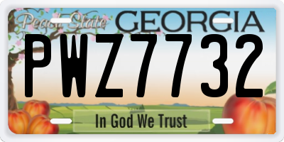 GA license plate PWZ7732