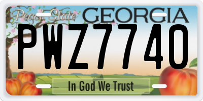 GA license plate PWZ7740