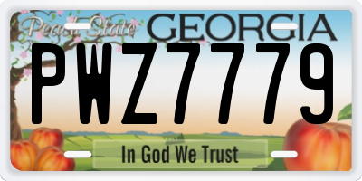 GA license plate PWZ7779