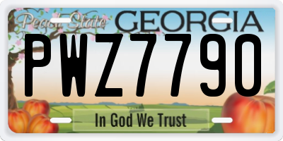 GA license plate PWZ7790