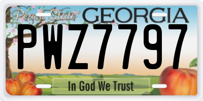 GA license plate PWZ7797