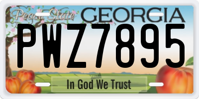GA license plate PWZ7895
