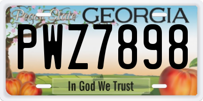 GA license plate PWZ7898