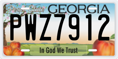 GA license plate PWZ7912