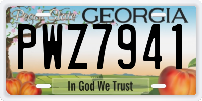 GA license plate PWZ7941