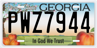 GA license plate PWZ7944