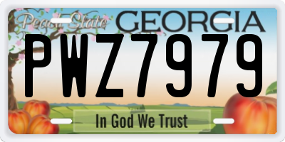 GA license plate PWZ7979