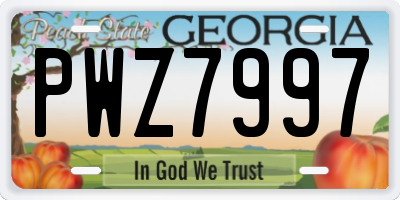 GA license plate PWZ7997