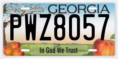 GA license plate PWZ8057