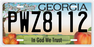 GA license plate PWZ8112