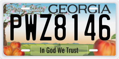 GA license plate PWZ8146
