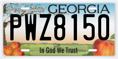 GA license plate PWZ8150