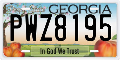 GA license plate PWZ8195