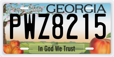 GA license plate PWZ8215