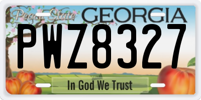 GA license plate PWZ8327