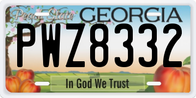 GA license plate PWZ8332