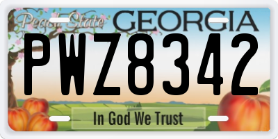 GA license plate PWZ8342