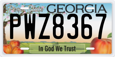 GA license plate PWZ8367