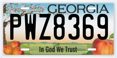 GA license plate PWZ8369