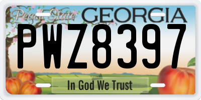 GA license plate PWZ8397
