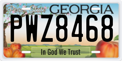GA license plate PWZ8468