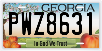 GA license plate PWZ8631