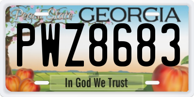 GA license plate PWZ8683