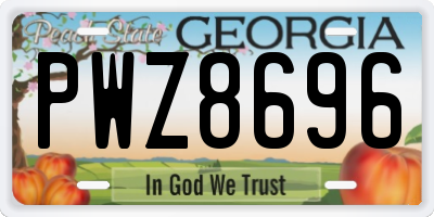 GA license plate PWZ8696