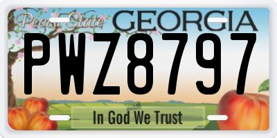 GA license plate PWZ8797