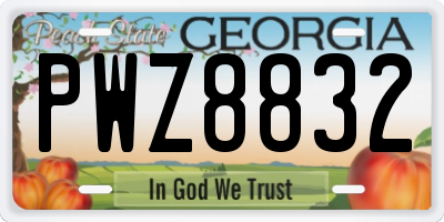 GA license plate PWZ8832