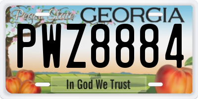 GA license plate PWZ8884