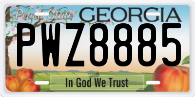 GA license plate PWZ8885
