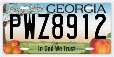 GA license plate PWZ8912