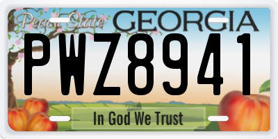 GA license plate PWZ8941