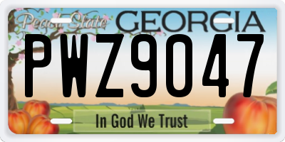 GA license plate PWZ9047