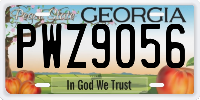 GA license plate PWZ9056